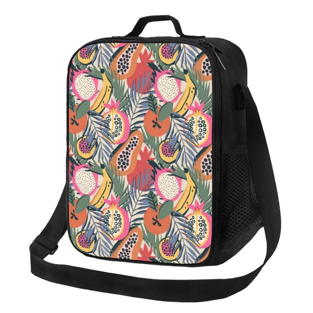 Fotbe Tropical Fruit Lonchera Bolsa de Almuerzo para Hombres y Mujeres, Lonchera de Gran Capacidad, Bolsa de Almuerzo Reutilizable, Bolsa Térmica Aislante