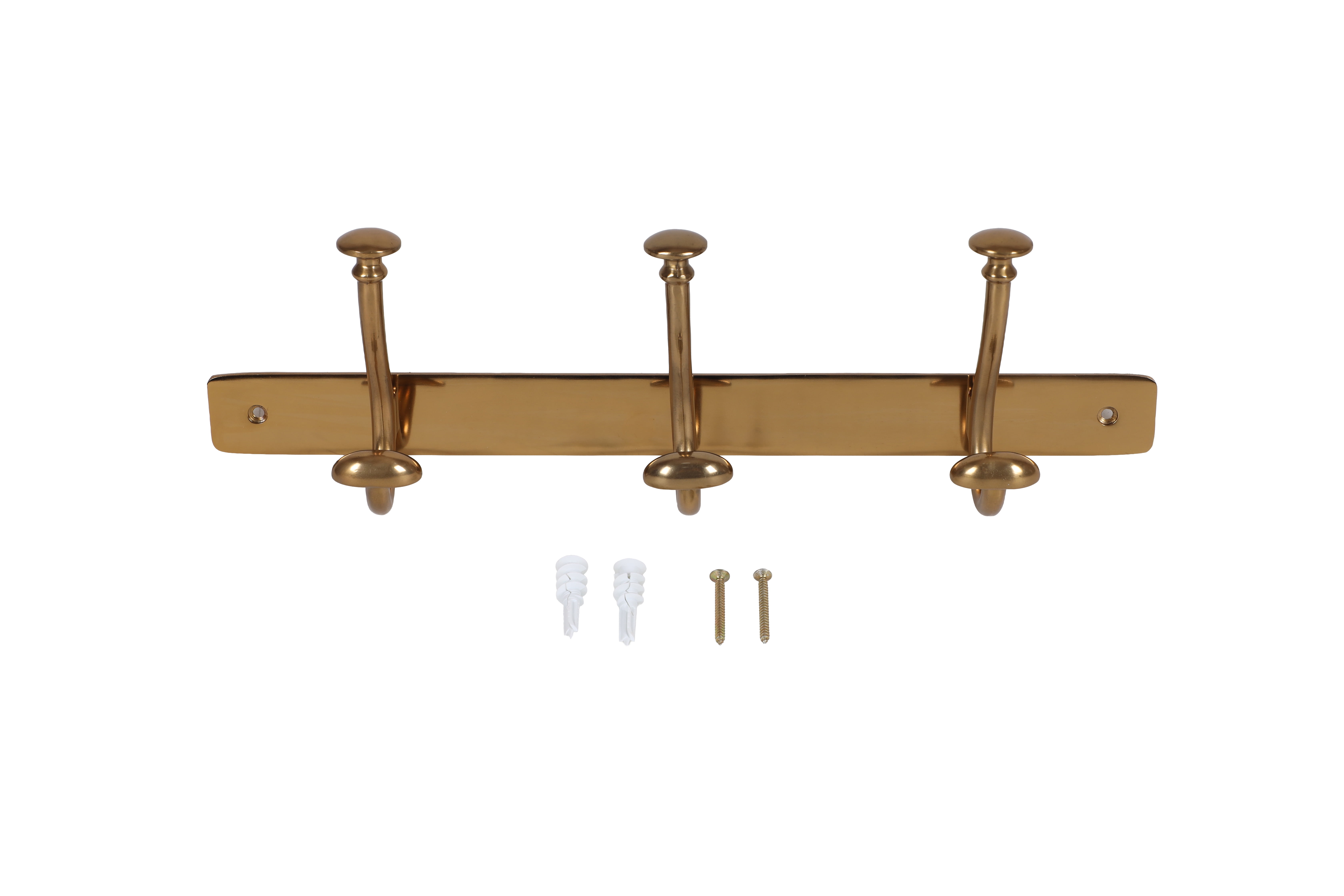 Better Homes & Gardens Modern Heirloom Metal 16-inch Hook Rack, Heritage Gold Finish