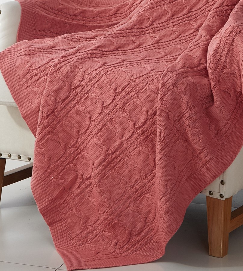 Better Homes & Gardens Coral Cable Knit Throw