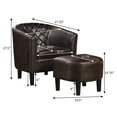 thumbnail image 4 of Convenience Concepts Take a Seat Roosevelt Accent Chair with Ottoman, Espresso Faux Leather, 4 of 7