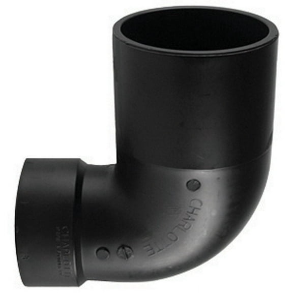 Charlotte Pipe 3 in. Spigot x 4 in. Dia. Hub ABS 90 Degree Elbow