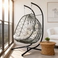 thumbnail image 2 of Hanging Chair Egg Swing Chair 2 Person Hanging Chair With Stand Hammock Swing With Stand Double Egg Swing Chair With Stand Outdoor Patio 2 Person Hanging Nylon Rope Hammock Chairs, 2 of 6