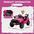 thumbnail image 4 of 12V Kids Ride On Toy, Ride on Truck w/Parent Remote Control, Electric Toddler Ride on Car for Kids w/ Reflective Stickers, Front Anti-Collision Bar Design, LED Headlights, Bluetooth, 3 Speeds(Orange), 4 of 7