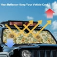 thumbnail image 5 of Uorisanigo Windshield Sunshade Compatible with Jeep Wrangler Rubicon Sahara TJ JK JKU 2 Door & 4 Door Sunflower Print Car Sun Shade Sun Visor Protector Blocks UV Rays and Keep Car Cool, 5 of 7
