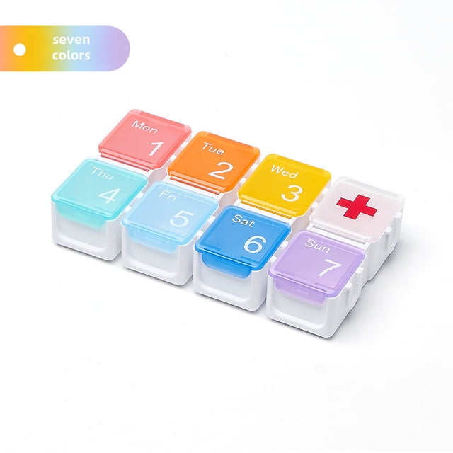 Caja de medicamentos portátil de 8 paquetes, caja de almacenamiento de pastillas, dispensador de medicamentos