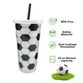 thumbnail image 4 of Vaso reutilizable de fútbol de 710 ml, botella de plástico de 24 oz, vaso con temática de fútbol, artículos para fiestas deportivas, recuerdos de fiesta., 4 of 8