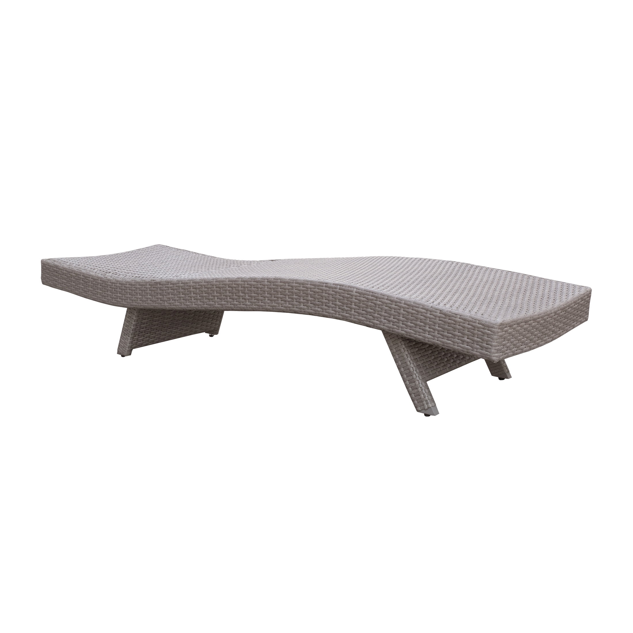 OakvillePark Norvelle Outdoor Chaise Lounger, Set of 2, Gray Aluminum Frame Wicker Patio Recliner