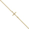 thumbnail image 2 of Auriga 14K Yellow Gold Zirconia Cross Bracelet 7inch for Women, 2 of 6