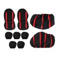thumbnail image 1 of Kit de 9 Uds fundas de Asiento de coche Ticfox protector de tela de Malla transpirable antidesgaste Universal negro Rojo, 1 of 14