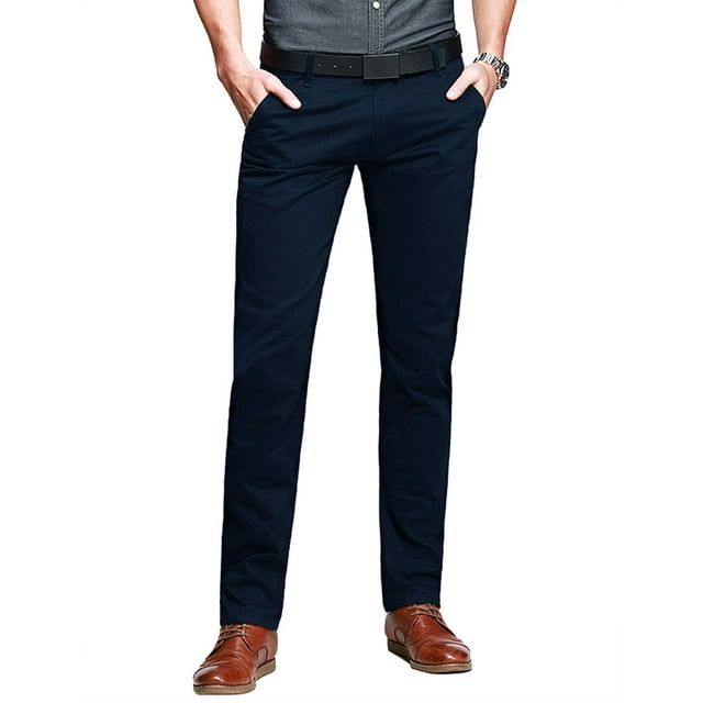 Pantalones casuales ajustados y cónicos para hombre Match azul talla 40