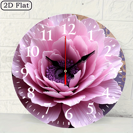 Round Digital Wall Clock 10 x 10 Inch Modern Time Display Battery Not Included