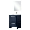 thumbnail image 3 of 24 In. W X 20 D Navy Blue Bathroom Cabinet With White Quartz Top, Brushed Nickel Faucet And 18 Mirror - Scratch- Durability 24" 20" Vanity For Bathroom, Worktop, 18" Long-lasting, 3 of 7