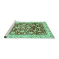 thumbnail image 2 of Ahgly Company Machine Washable Indoor Rectangle Oriental Turquoise Blue Traditional Area Rugs, 5' x 8', 2 of 4
