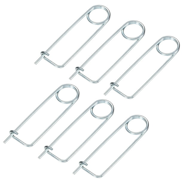 Uxcell 6-Pack Pin de Seguridad de Pasador en Forma de Broche, Pines de Acero de Resorte M2x45mm, Sujetadores de Broche de Bloqueo Rápido, Clips Retenedores Pesados