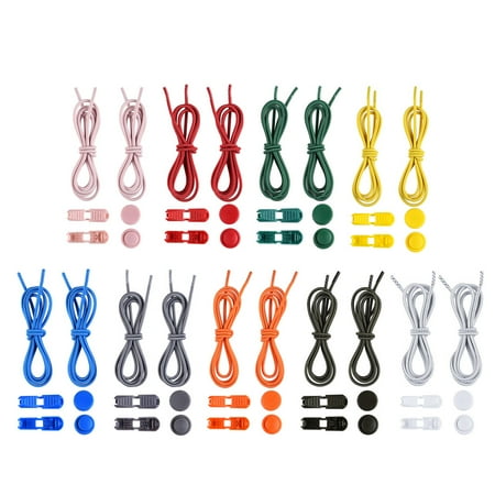 

9 Pairs Elastic Shoe Laces Adjustable Tieless Shoelaces Fast Tie Shoelaces Practical Shoe Laces Strings with Lock for Sneakers Bo
