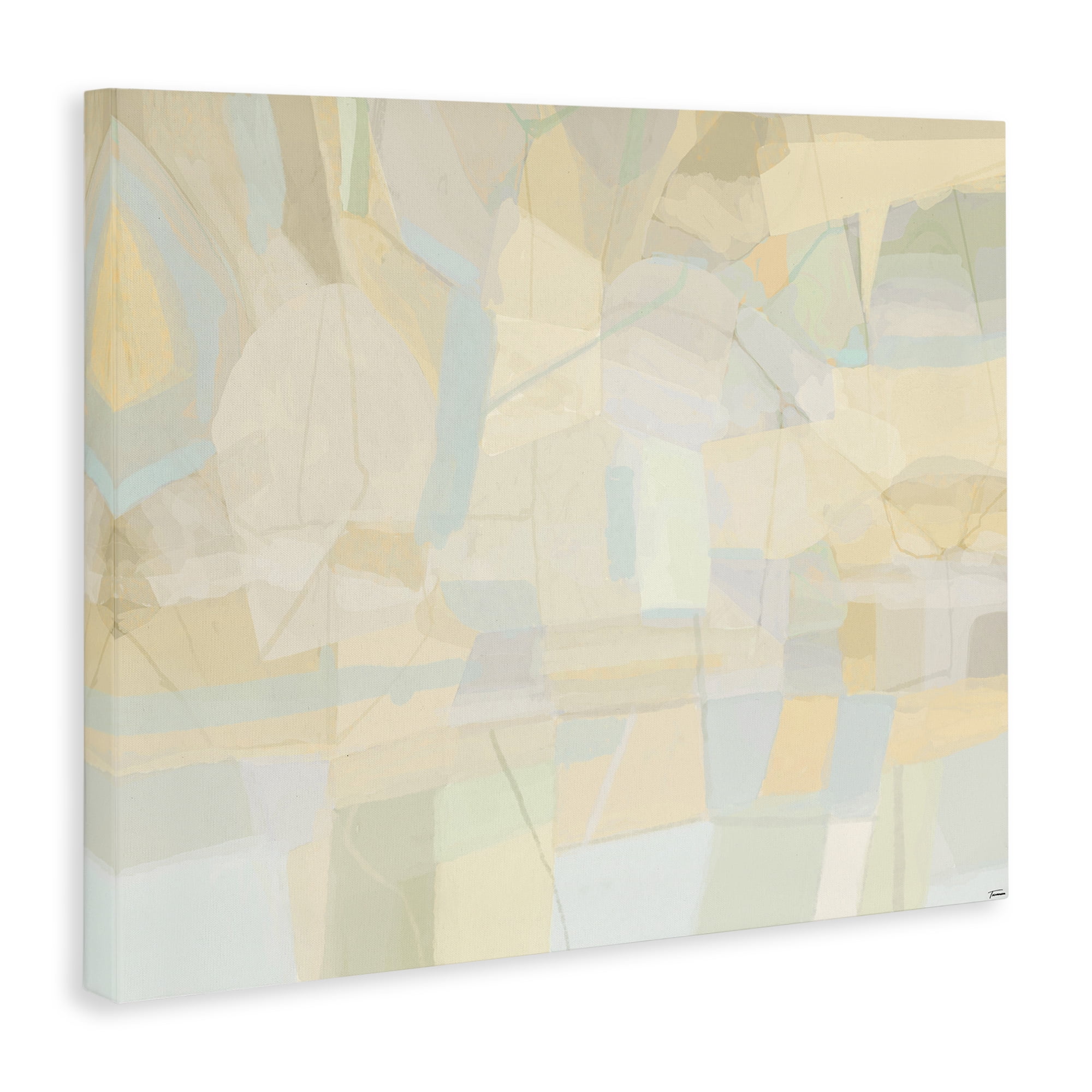 Stupell Industries Geometric Neutral Expression Abstract Painting Gallery Wrapped Canvas Art Print Wall Art, 48 x 36