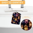 thumbnail image 3 of Retro Lantern Square PU Leather 2 Pack Travel Tag - Bag Tag - Suitcase Tag with Privacy Cover and Stainless Steel Ring - Suitable for Travel, Backpack, and Handbag, 3 of 7