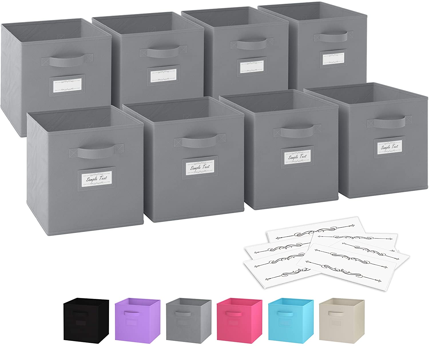 11 Inch Storage Cubes (Set of 8) Storage Baskets Features Dual