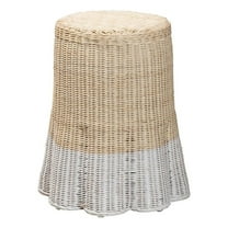 bali & pari Sarna Natural Rattan End Table Handwoven Wicker Accent Table