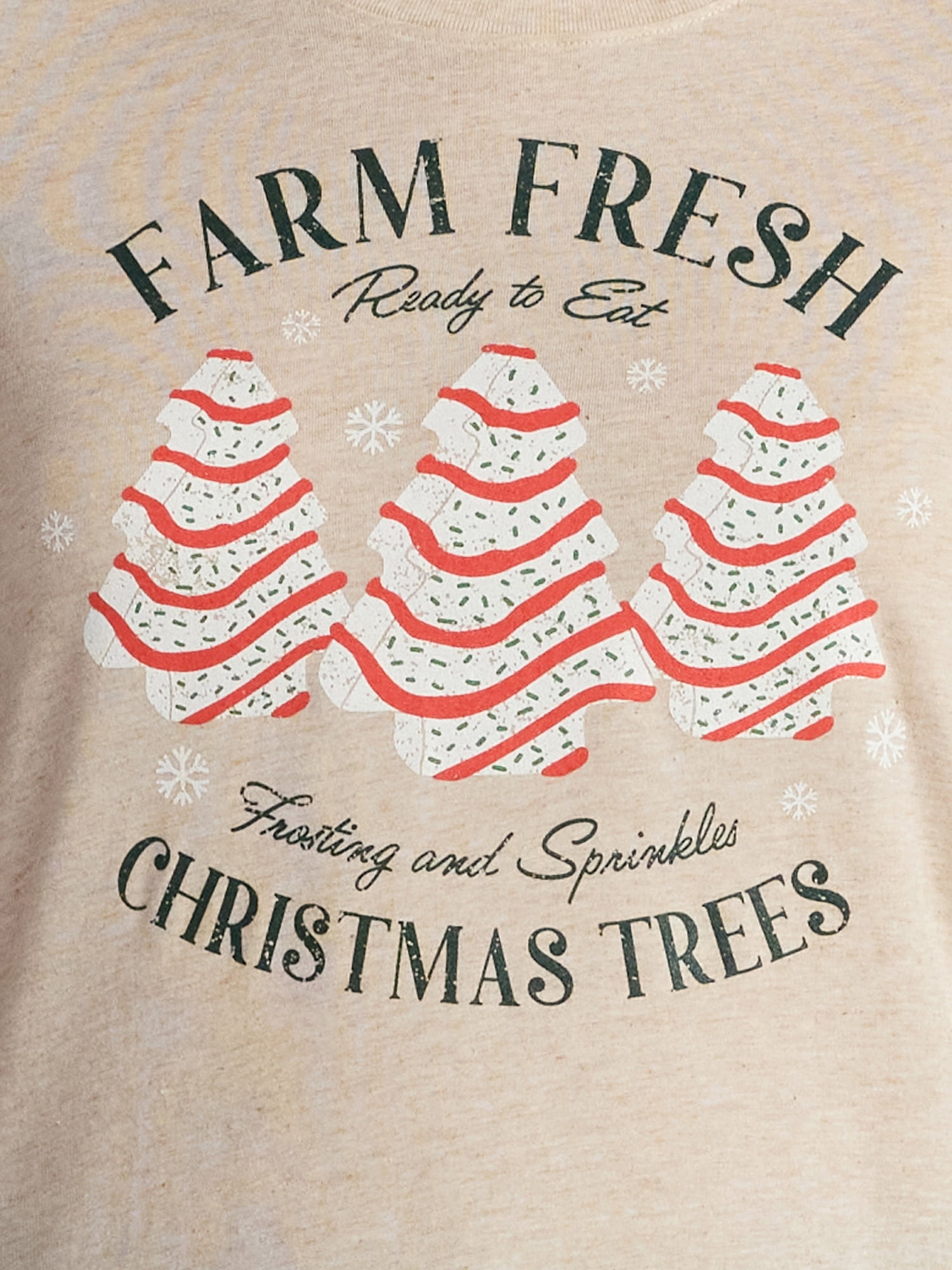Christmas Women's Sprinkle Trees Graphic Tee from Holiday Time, Sizes S-XXXL