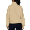 thumbnail image 5 of Qwertyu Womens Sweatshirts Half Zip Fleece Quarter Zipper Pullover Hoodies 2025 Mock Neck Fall Workout Jacket Khaki 2XL, 5 of 6