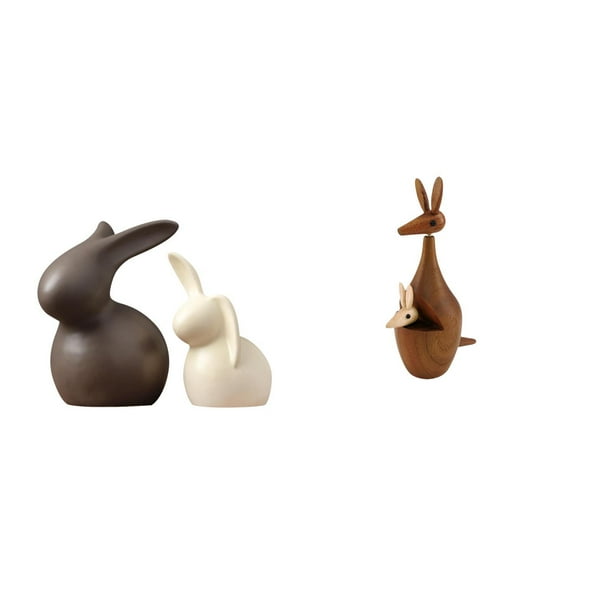 Estatua de cerámica,Juego de estatuas de cerámica para decoración de mesa de oficina en casa,estatua,Estatuas,figuras de animales,manualidades,Escultura de madera del zoológico,regalo de