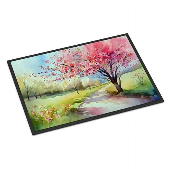 24 x 36 in. Unisex Michigan Apple Blossoms in Watercolor Indoor or Outdoor Mat