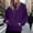 Purple, variant on IMENGL Women's long sleeve fleece half zip up hooded sweatshirt, Purple L, Size M-3XL