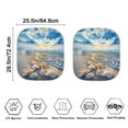 thumbnail image 3 of Yuyamidu Beach Car Window Sun Shades Shell Car Sunshades for Windshield 2 Pieces Starfish Automotive Windshield Cover Accessories for Van Sedan Truck Keep Your Vehicle Cool, 3 of 5