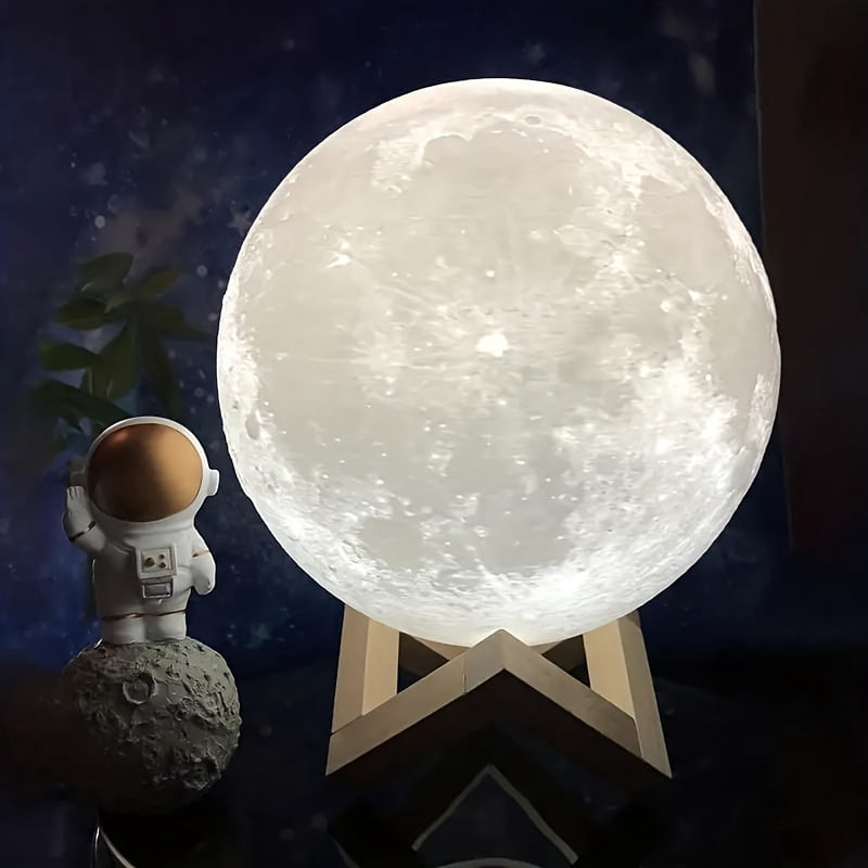 7.9 inch Large Moon Lamp Galaxy Starry Moon Night Light with Touch and Remote Control 16 Colors as Cool Lamp Gift for Boys or Girls