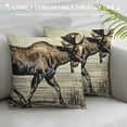 thumbnail image 3 of PRATYUS Moose Throw Pillow Cover Woodland Pillow Cover for Girls,Rustic Reindeer Elk Deer Cushion Case Plant Branches Pine Branch Botanical Pinecone Farmhouse Decor 24x24in, 3 of 5