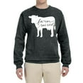 thumbnail image 2 of Wild Bobby, Farm Raised Cow Animal Lover Unisex Crewneck Graphic Sweatshirt, Heather Black, X-Large, 2 of 3