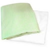 Seed Sprout Basics 2-Pack Crib and Toddler Sheet Sets, Green Apple Gingham and White