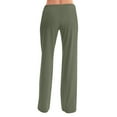 thumbnail image 5 of Ovticza Women Pajama Pants Comfy Pj Bottom with Pockets Stretch Wide Leg Sleepwear Palazzo Pants Green M, 5 of 6