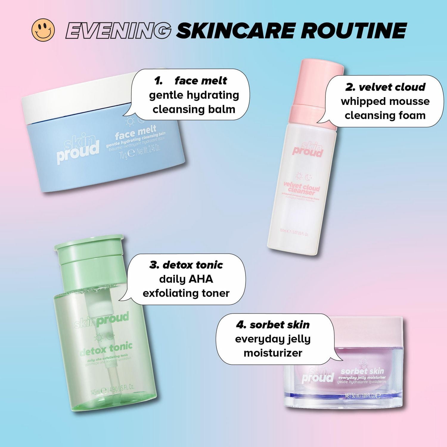 Skin Proud - Face Melt - Baume Nettoyant Hydratant Doux avec Complexe Hydratant d'acides Hyaluroniques, 100% Vegan (70g)