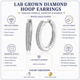 thumbnail image 4 of JeenMata Lab Grown Diamond Hoop Earrings - Round Cut Classic Earrings in White Gold Plating for Women, 4 of 9