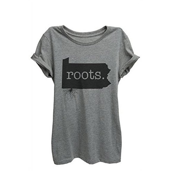 Home Roots State Pennsylvania Womens Relaxed T-Shirt Tee Heather Grey - 2XL