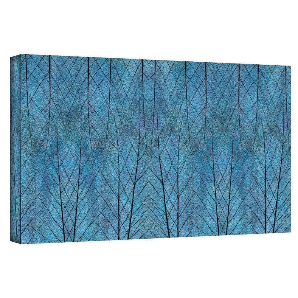 ArtWall Cora Niele "Leaf Design Blue" Gallery-Wrapped Canvas