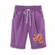 thumbnail image 2 of Puntoco Pantalones cortos deportivos para mujer Pantalones cortos con cordón y estampado de cintura elástica para mujer, 2 of 3