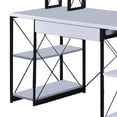 thumbnail image 3 of Benjara Industrial Style Desk with 4 Open Selves and Bookcase Hutch, White-Color:White, 3 of 5
