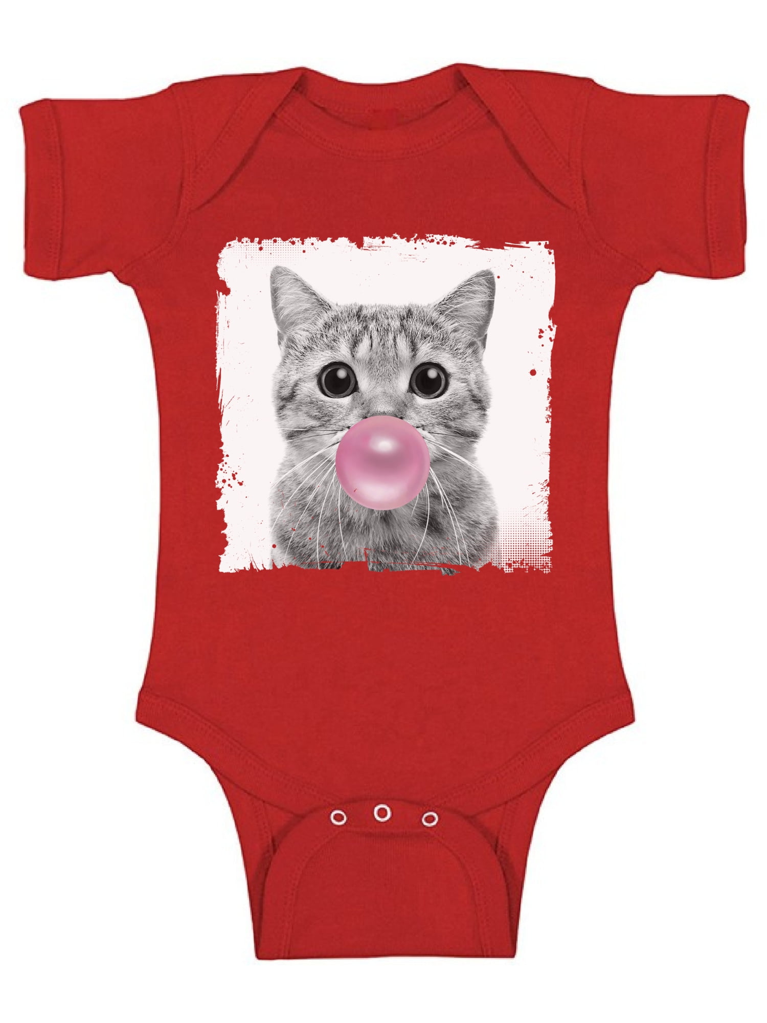 Awkward Styles Cat Chewing Bubble Bodysuit Cat Blowing Gum Baby