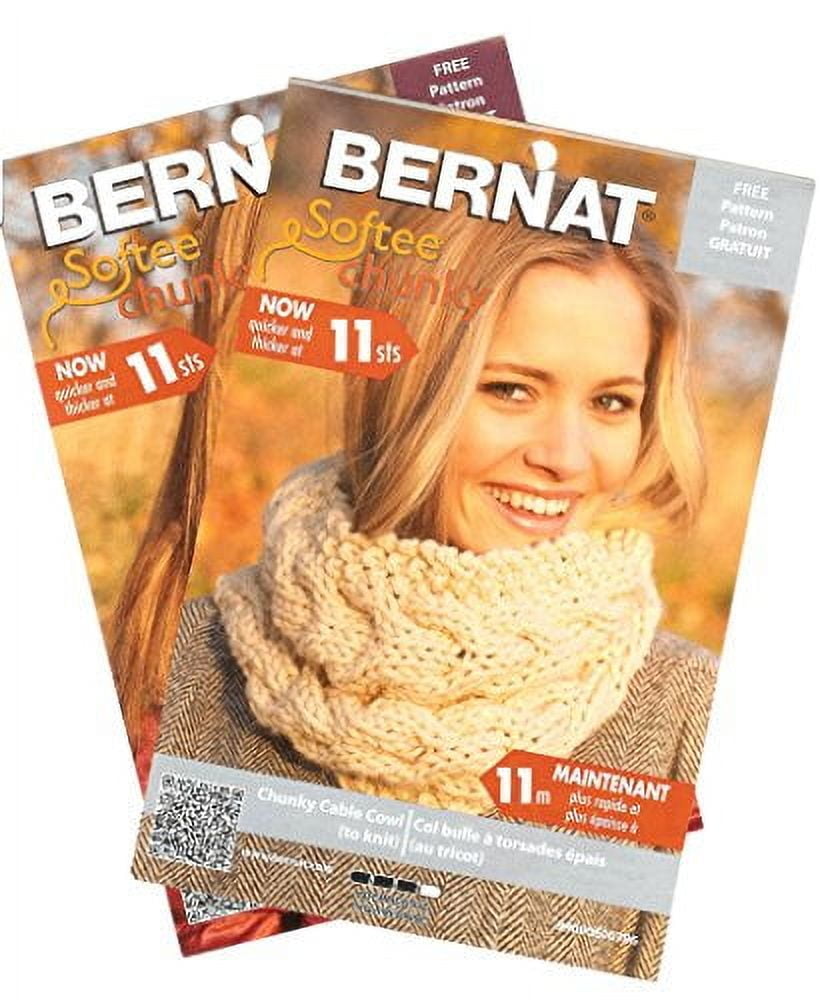 bernat softee chunky yarn bundle super bulky #6, 3 skeins emerald 28200