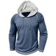thumbnail image 4 of Blusa de manga larga con capucha para hombre, informal, a la moda, de color sólido, transpirable, de manga larga, con cuello redondo, blusa de poliéster para hombre, 4 of 5