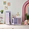 thumbnail image 6 of Teamson Kids Little Chef Chester Wooden Play Kitchen Set with Separate Fridge, Oven & 12 Food Accessories, Purple, 6 of 9