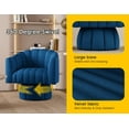 thumbnail image 3 of SEYNAR 360 Degree Swivel Velvet  Accent Chair,Upholstered Round Barrel Glam Armchairs with Wide Upholstered, Vanity Chair for Living Room(Navy), 3 of 6
