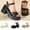 Black, variant on Sandals for Women 2025, Xunlbb Summer Solid Color One-line Strappy Beach Sandals(Black,Size:35)