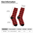 thumbnail image 4 of Goofa Buffalo Plaid Red Black Printed Men's Crew Socks, Soft Durable Breathable Moisture-Wicking with Odor Control Cotton socks, 4 of 9