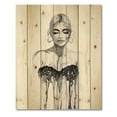 thumbnail image 3 of Designart 'Black and White Portrait of Woman Wearing Evening Dress' Modern Print on Natural Pine Wood, 3 of 5