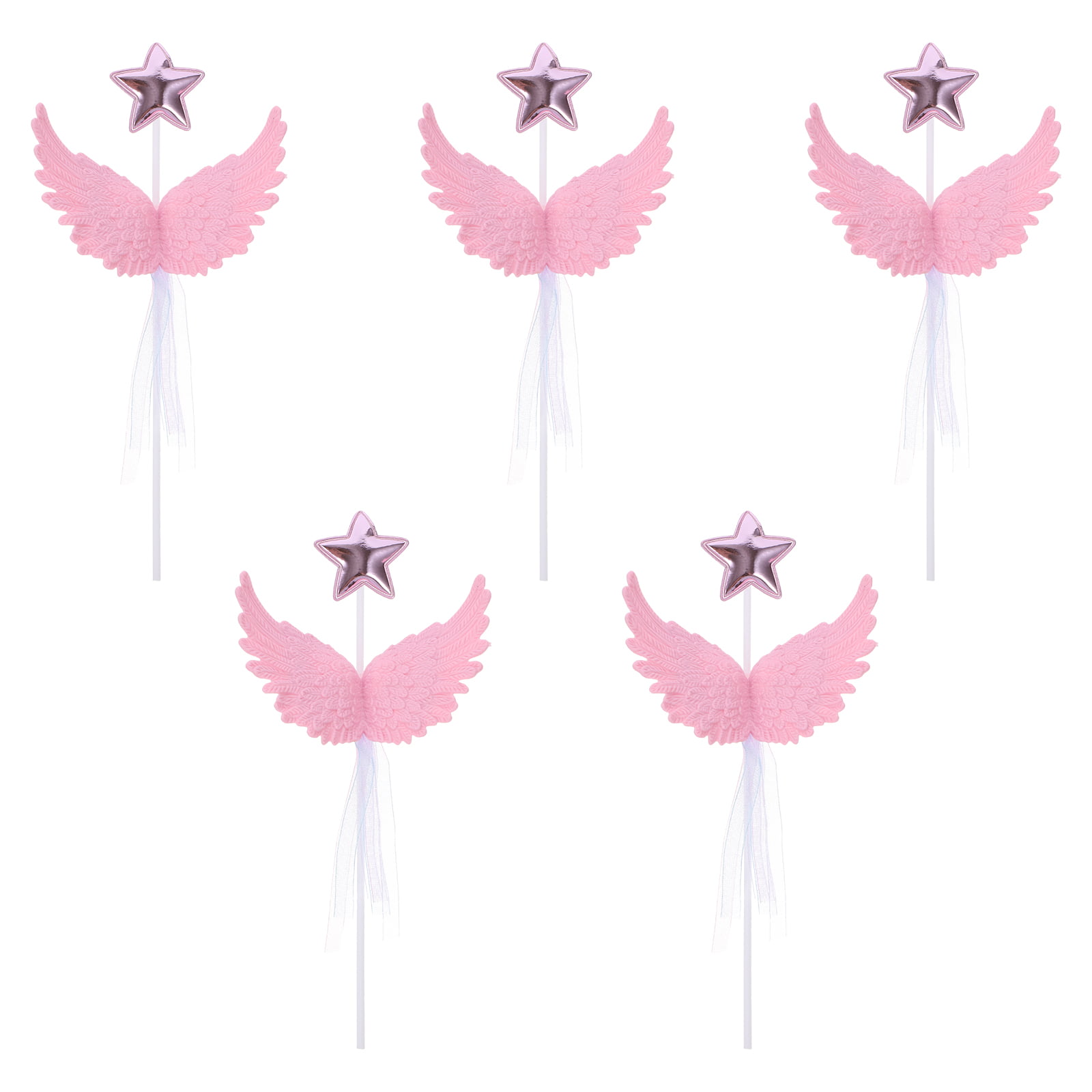 24 PCS Fairy Cupcake Toppers with Glitter Wing Flower Angel Fairy Cupcake  Picks Ballet Dancer Cake Decorations for Wedding Bridal Shower Baby Shower