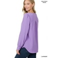 thumbnail image 3 of Black Long Sleeve Shell Button-Down Blouse, 3 of 4